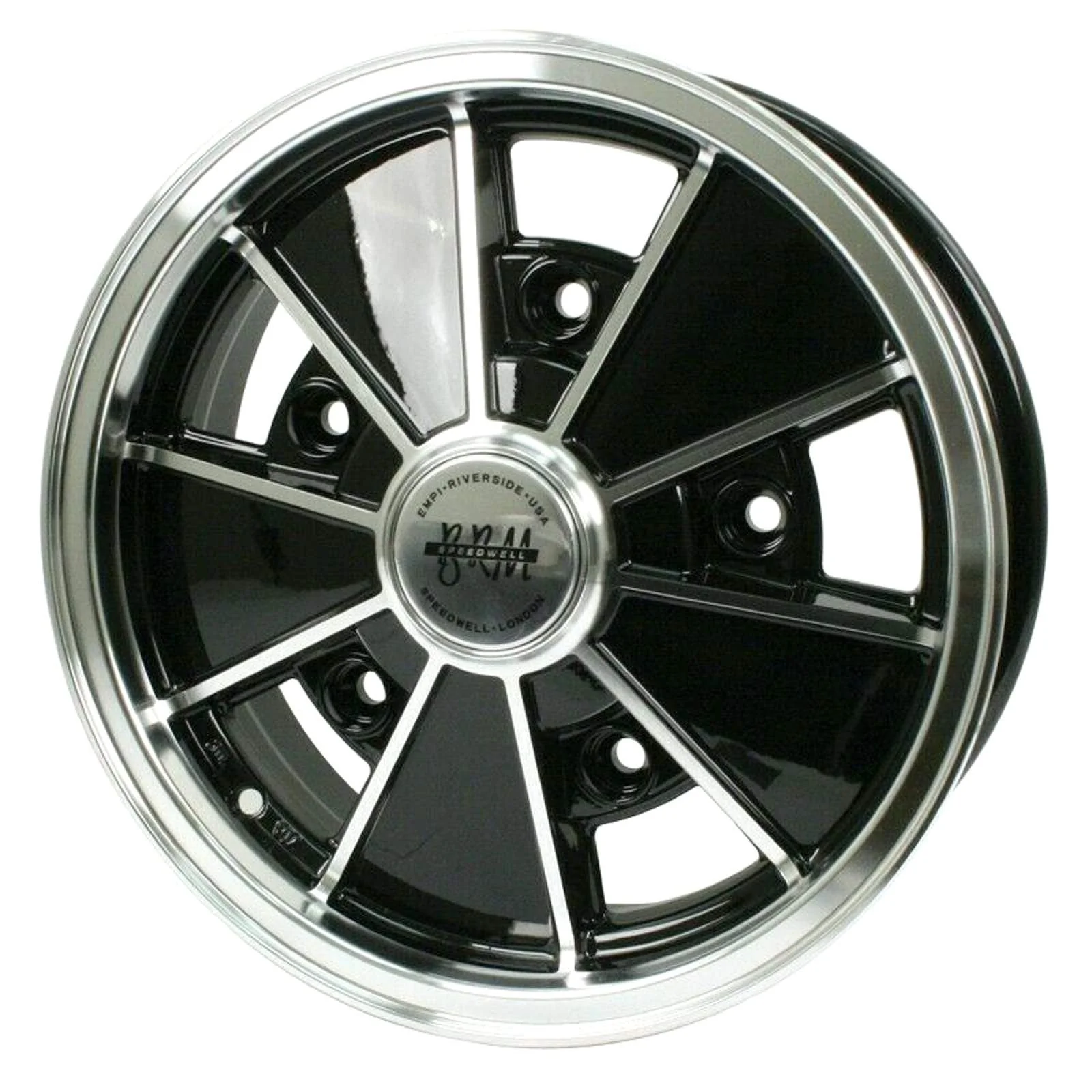 Empi BRM 9676 Gloss Black w/ Polished Lip & Spoke Edges 5x15