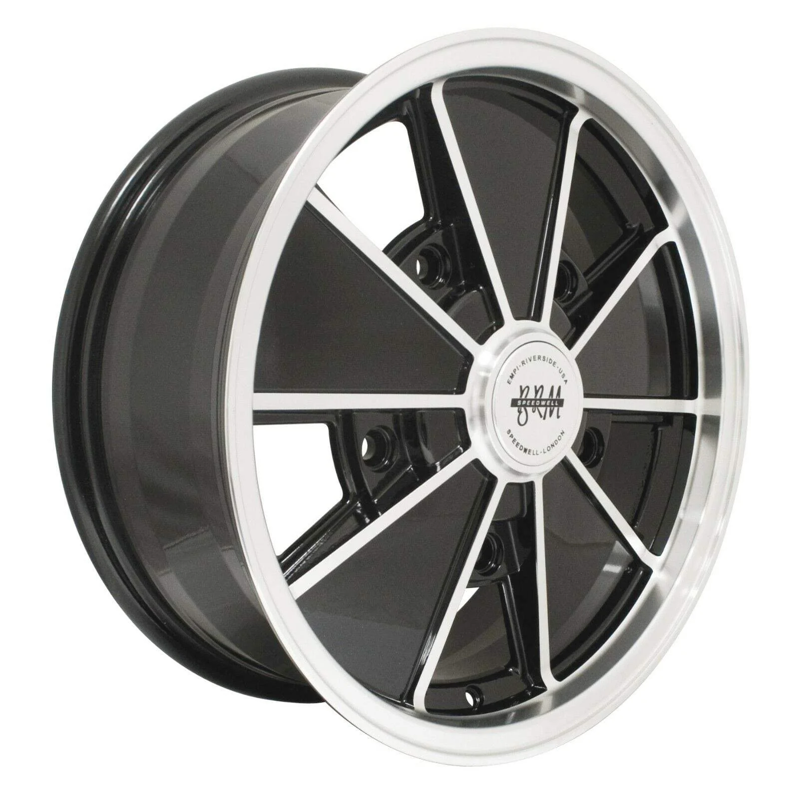 Empi BRM 9676 Gloss Black w/ Polished Lip & Spoke Edges 5x15